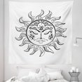 thumbnail image 1 of Celestial Sun Tapestry, Modern Monochrome of Sleeping Sun with Human Face Image, Fabric Wall Hanging Decor for Bedroom Living Room Dorm, 5 Sizes, Charcoal Grey White, by Ambesonne, 1 of 1