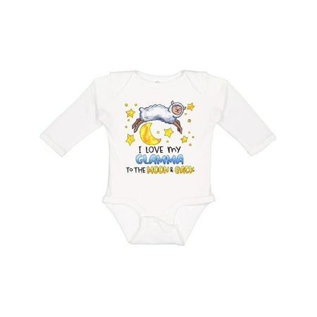 

Inktastic I Love my Glamma to the Moon and Back Cute Sheep Boys or Girls Long Sleeve Baby Bodysuit