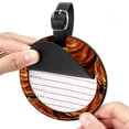 thumbnail image 2 of Thanksgiving Pumpkin Pie 2pcs PU Leather Round Bag Tags Suitcase Handbag Tags with Privacy Cover and Name ID Tag for Travel Luggage, Handbags, Backpacks, School Bags, 2 of 6