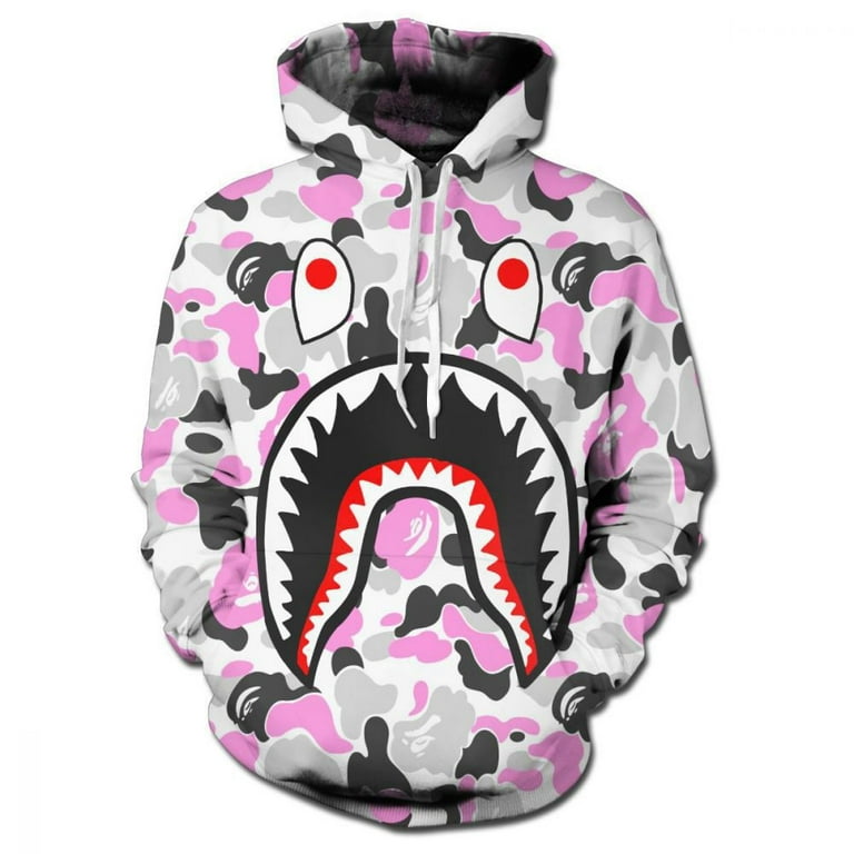 Shark Jaw Camo Jacket Hoodie Shark Mouth Sweatershirt Full Zip Up for Adults Walmart