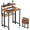 Walnut, variant on Folding Desk with Adjustable Monitor Stand and Storage Shelf, 24.8in Small Desk with Wheels, Mobile Rolling Table for Small Spaces, Home Office, Walnut