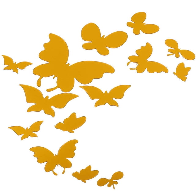 Butterflies Mirror Wall Sticker Decor 14Pcs -Friendly Acrylic Sticker