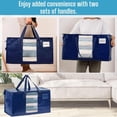 thumbnail image 3 of VENO 4 Pack Moving and Storage Bags, Alternative to Moving Boxes with Lids, Packing Supplies for College Dorm, Large Foldable Heavy-Duty Tote with Window, Zipper (Blue), 3 of 8