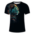 thumbnail image 4 of Men's T-shirt Tiger Printed Short Sleeve Crew Neck Loose Casual Fashionable Tees Male's top Slim Fit Stylish Streetwear, 4 of 4