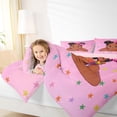 thumbnail image 3 of Castle Fairy Kawaii Bow Black Girl Queen Bedding 7pcs for Teens,Colorful Stars Print Bedding Comforter Set Queen,Pink Blue Green, 3 of 7