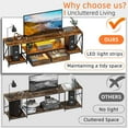 thumbnail image 5 of LED TV Stand with Fabric Drawers, Entertainment Center for 75 80 Inches TV Console Table with Storage Shelves for Living Room, Bedroom, Television Stands 71" Rustic Brown, 5 of 16