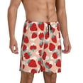 thumbnail image 2 of Xecao Red Strawberry Print Men's Sleepwear Shorts Pajama Bottom Lounge Short nightwear with Convenient Pockets for Relaxed Home Wear-Large, 2 of 6