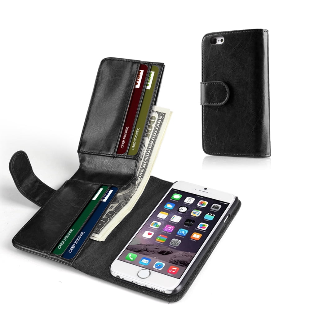 iphone wallet case 6s card flip credit leather apple pocket money slots plus devices synthetic