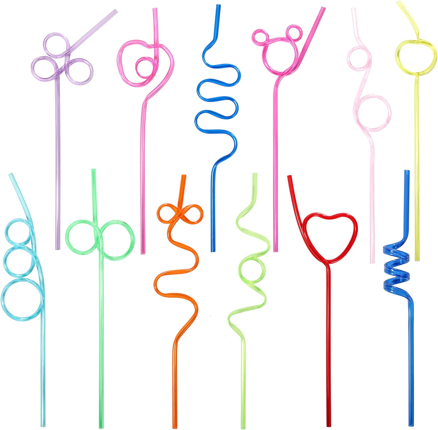 50 Pcs Crazy Straws, Happon Colorful Twisty Silly Straws for Kids