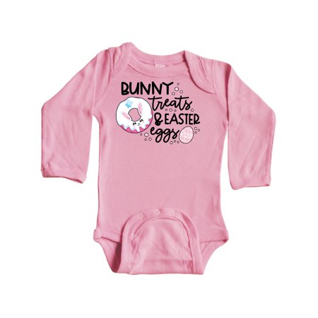 

Inktastic Easter Bunny Treats and Easter Eggs Gift Baby Girl Long Sleeve Bodysuit