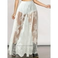 thumbnail image 2 of Rave Outfits for Women Sheer Skirt Festival Clubwear Mesh High Waist A Line Maxi Skirt White S, 2 of 3
