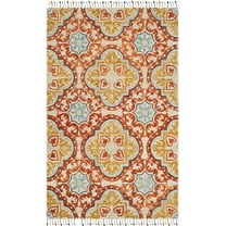 SAFAVIEH Aspen Tris Southwestern Wool Area Rug, Beige/Rust, 8' x 10'