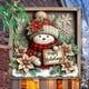 thumbnail image 3 of Escena de Muñeco de Nieve con Tallado de Madera en 2D, Colgante de Cuerda de de Madera, Decoración para Festivales Navideños, 3 of 5