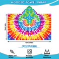 thumbnail image 2 of Colorful Rainbow Tie Dye Spiral Pattern Hooded Bath Towel，50"x30" for Ages 3 To 12 Kids, Quick Dry Lightweight Soft Microfiber Hood Beach Towel Cover Up for Kids, 2 of 7