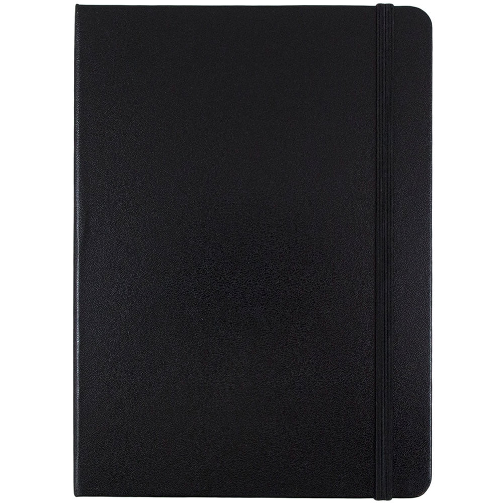 JAM Hardcover Notebook with Elastic Band, 1/Pack, Black, Medium, 5 x 7