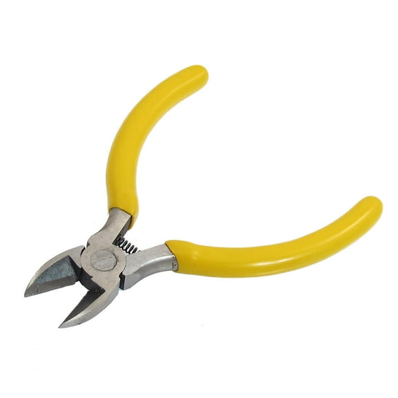 Yellow Soft Plastic Coated Grip Side Cutting Pliers Hand Tool 4.5"