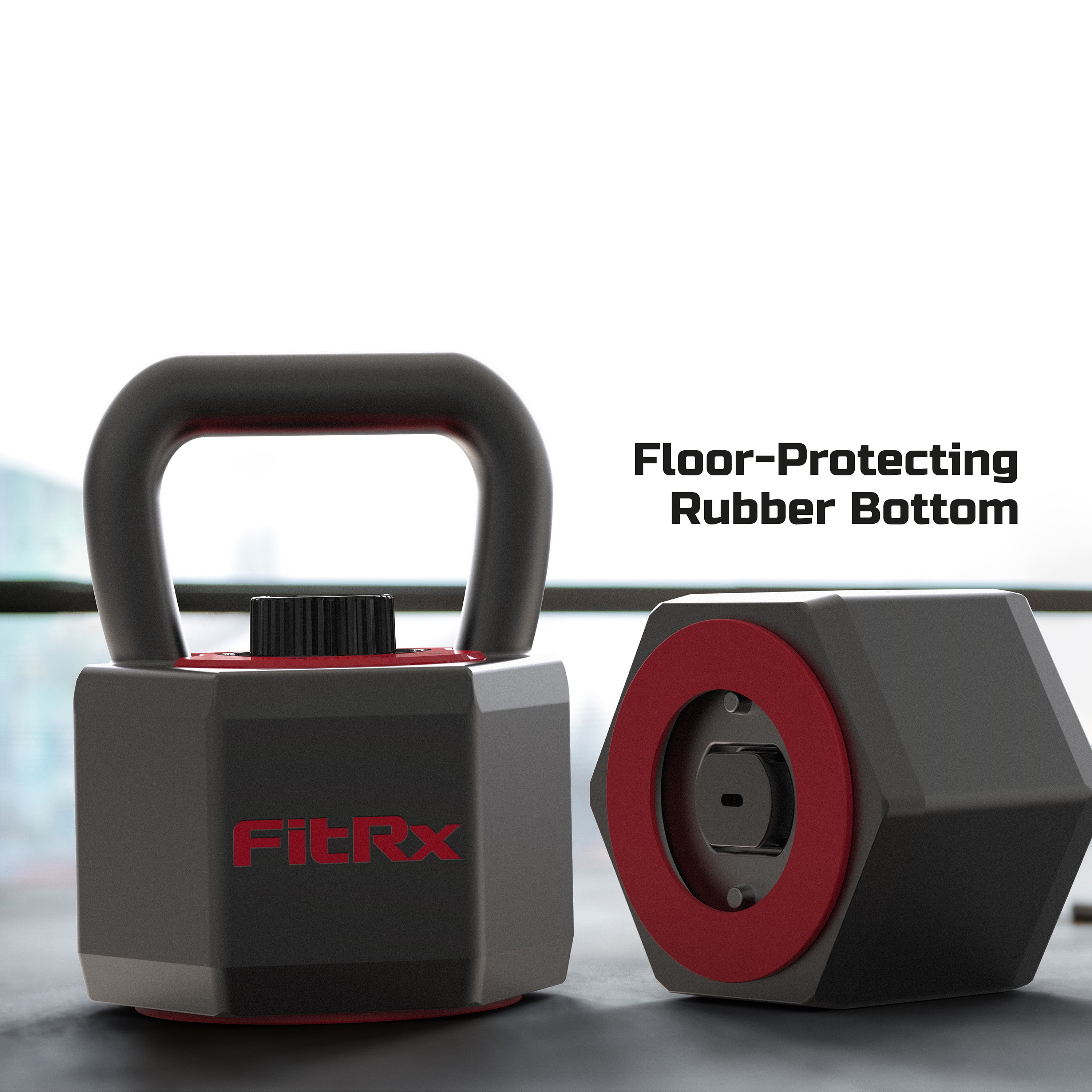 FitRx SmartStack Wide Handle Adjustable Kettlebell for Home