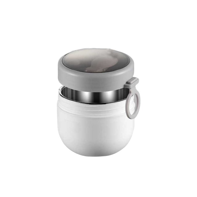 Billuyoard Fiambrera de 600ml de acero inoxidable, portátil, para escuela, senderismo, comida, frutas, contenedor de desayuno, fiambrera lavable para Mostrada Blanco Billuyoard HA072903-02