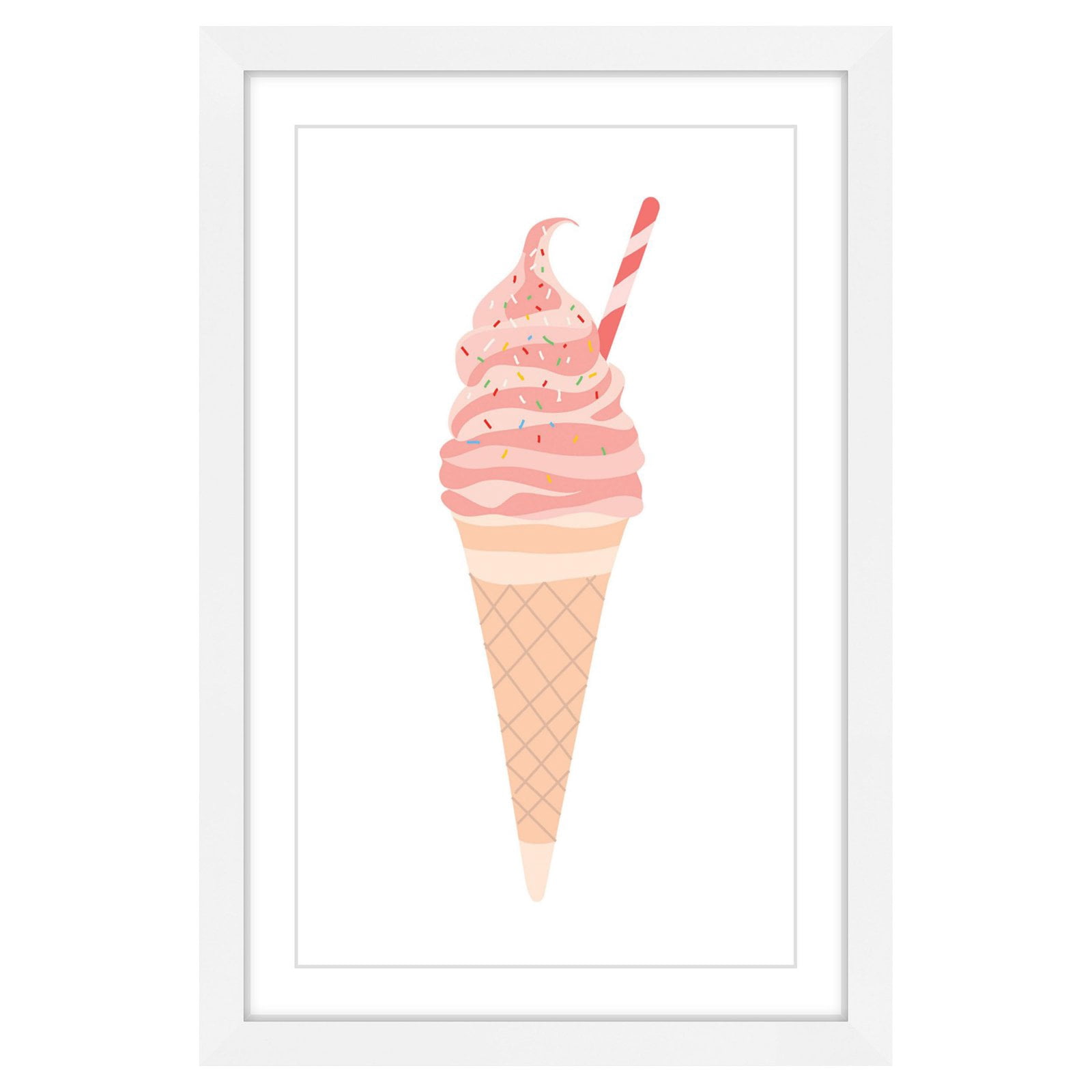 "Pink Cone" Framed Painting Print