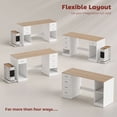 thumbnail image 4 of 55" Computer Desk with 4 Reversible Drawers and Mobile CPU Stand, White Wood Grain Office Desk with Adjustable Shelf for Home Study, Bedroom, and Professional Workspace, 4 of 7