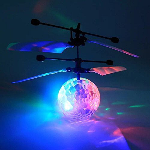 RC Toy Suspension Mini Flying Ball Flash Disco Colorful LED Light Helicopter Glowing Remote Control Aircraft Childrens Toys 
