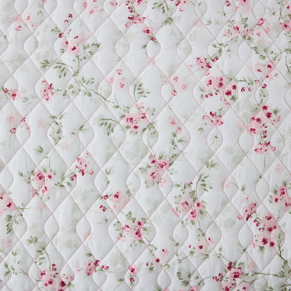 Simply Shabby Chic Reversible Cherry Blossom Floral 3-Piece Quilt Set, Full/Queen