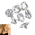 thumbnail image 2 of Misright 7Pieces Modern Sparkling Drop Shaped Cocktail Rings With Ergonomic Designs, 2 of 7