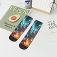 thumbnail image 7 of Pofeuu Blue Dragon And White Tiger Print 30cm Socks, Adult Running Hiking Socks for Youth and Adult, 7 of 7