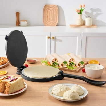 KFFKFF 10 Inch Tortilla Press Chapati Maker Roti Dough Maker Heavy Duty Cast Iron