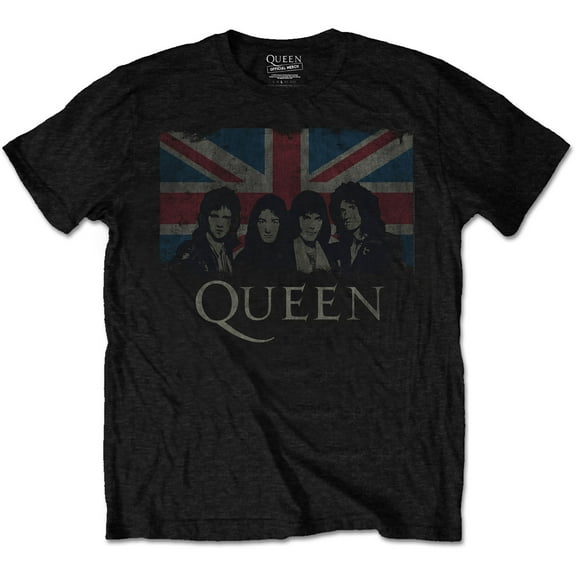 Men's Queen Union Jack T-shirt Small Black