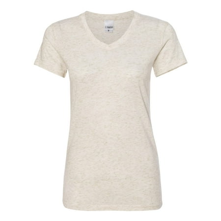 Pearl V-neck - J. America Women's Glitter V-Neck T-Shirt, Style 8136