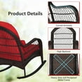 thumbnail image 5 of Gymax 2 PCS Wicker Rocking Chair w/ Red Seat Back Cushions & Lumbar Pillow Balcony Patio, 5 of 5