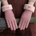 thumbnail image 2 of qolati Knit Gloves for Women Winter Faux Fur Warm Driving Gloves Soft Touchscreen Texting Gloves Windproof Gloves Cold Weather Gift Thermal Elastic Mittens, 2 of 2