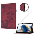 thumbnail image 3 of for iPad Air 13 Inch 6th Generation M2 2024 Folio Flip Case, Slim Fit Pattern Soft PU Leather Cover with Kickstand & 2 Card Slots & Elastic Strap & Smart Auto Sleep/Wake for iPad Air 13 2024, Winered, 3 of 8