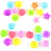 Topboutique 24 Pack Cupcake Molds Silicone Reusable Baking Cases Muffin Molds Moulds Rainbow Cups for Cakes Ice Creams Puddings,4 Shapes random colors