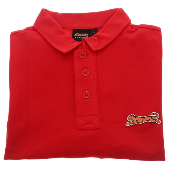 Classic Cotton Polo Shirt for Men by Le Tigre - Red - Size X-Large (XL)