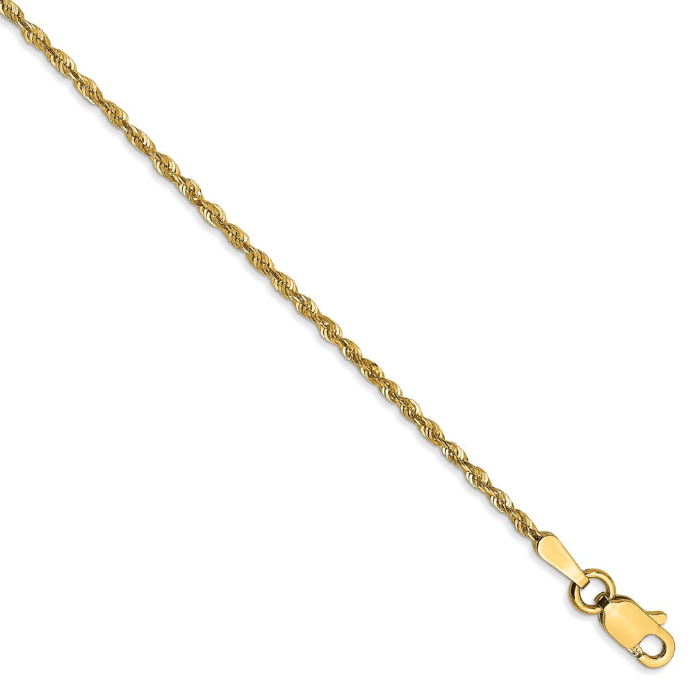 18 in Length 14 kt Yellow Gold 14k 1.5mm Diamond-Cut Extra-Light Rope Chain