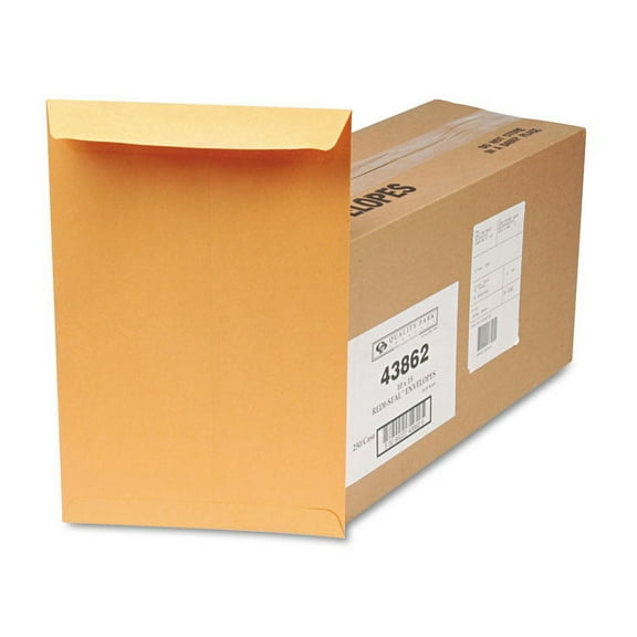Redi Seal Catalog Envelope, 10 X 15, Brown Kraft, 250/box