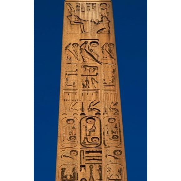Egypt, Temple of Luxor, Hieroglyphics, Obelisk of Ramesses II Poster Print by Prisma Archivo (23 x 37)