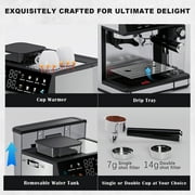 Bluebow All-in-One Espresso Machine with Grinder, 20-Bar Automatic Coffee Maker, Built-in Milk Frother for Latte & Cappuccino, Single/Double Shot