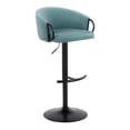thumbnail image 4 of Claire Adjustable Bar Stool, Black Bar Stools, Bar Chairs, Swivel Bar Stools, Bar Stools Set of 2, Bar Height Stools Black, Gold Bar Stools (Black Metal, Light Blue Velvet), 4 of 6