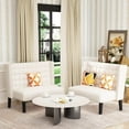 thumbnail image 3 of 46" Small Modern Loveseat Settee Sofa 2-Seat Sofa Couch Tufted Love Seat Dining Bench with Nail Head Trim Back Banquette Sofas for Living Room Small Space Entryway Hallway,White, 3 of 15