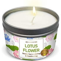Magnificent 101 Long Lasting Lotus Flower Aromatherapy Candle | 6 Oz - 35 Hour Burn Time | Paraffin Free, All Natural Soy Wax Candle for Desire Surrendering, Manifestation & Purification