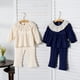 thumbnail image 2 of Korean Baby Girls' Clothes Set 0-4Y Lace Lotus Leaf Collar Top and Pants 2pcs Children's Outfit Spring Kid's Doll Shirt Suit, 2 of 6