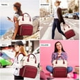 thumbnail image 3 of Lovevook Laptop Backpack for Women,15.6" Business Computer Bag Teacher Nurse Backpack Purse Larger Waterproof Travel Bag College Backpack (White-Wine Red), 3 of 8