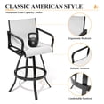 thumbnail image 3 of Crestlive Products Outdoor Swivel Bar Stools Set of 2, Patio Bar Height Chairs with Rust-Resistant Aluminum Frame, 360° Swivel Outdoor Bar Stools for Patio, Pool, Backyard, Bistro (Augustine Oyster), 3 of 7