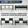 thumbnail image 6 of BizChair Coat Rack Wall Mounted Shelf Rustic 12"x 24" Entryway Organizer, 6 of 10