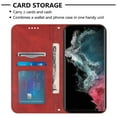 thumbnail image 6 of Nalacover For Samsung Galaxy S23 Ultra Wallet Case,Magnetic Embossed Soccer Ball Pattern PU Leather Flip Kickstand Cash Card Slots Shockproof with Detachable Wrist Strap Cover.Red, 6 of 7