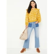 Time and Tru Women's Patch Pocket Flare Jeans
