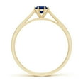 thumbnail image 2 of ANGARA Natural Tapered Shank Blue Sapphire Solitaire Ring with Diamonds in 14K Yellow Gold for Women (Size-4mm) | September Birthstone, Anniversary, Jewelry Gift for Women | Natural Sapphire Ring, 2 of 9